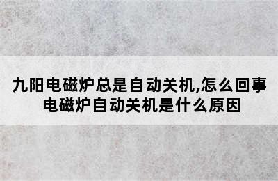 九阳电磁炉总是自动关机,怎么回事 电磁炉自动关机是什么原因